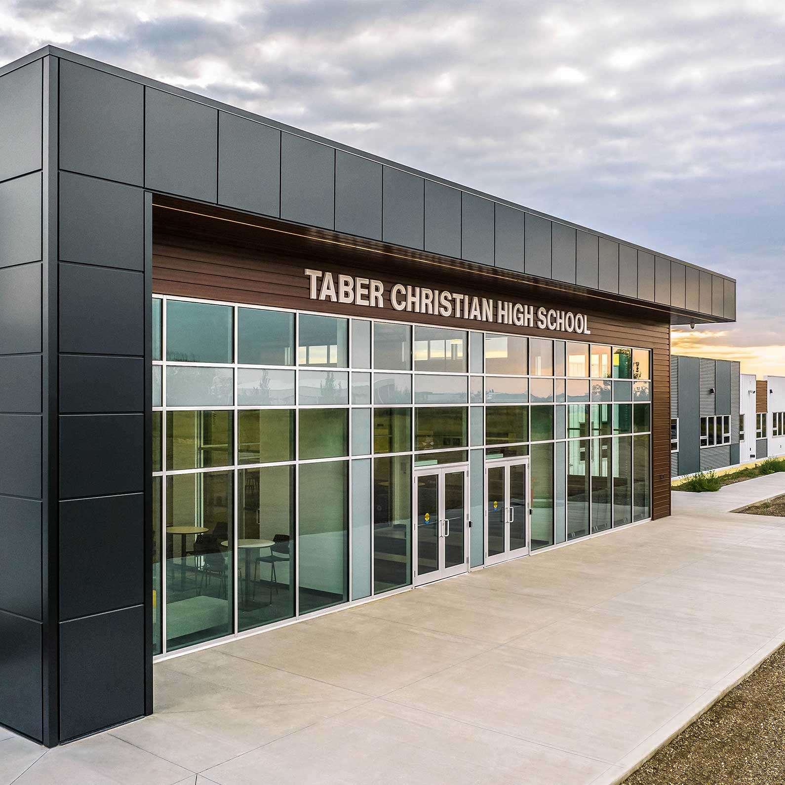 Redefine Taber High School with custom Aluminaire metal cladding.